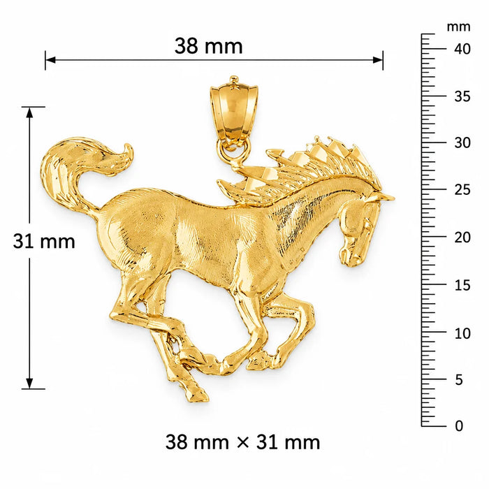 Unicorn Horse Charm Pendant 14k Gold (5.3 Grams) Yellow Gold 14k