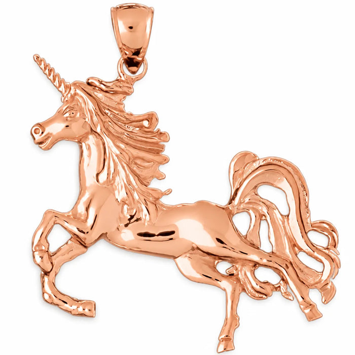 Unicorn Horse Charm Pendant 14k Gold (8.3 Grams) Rose Gold 14k