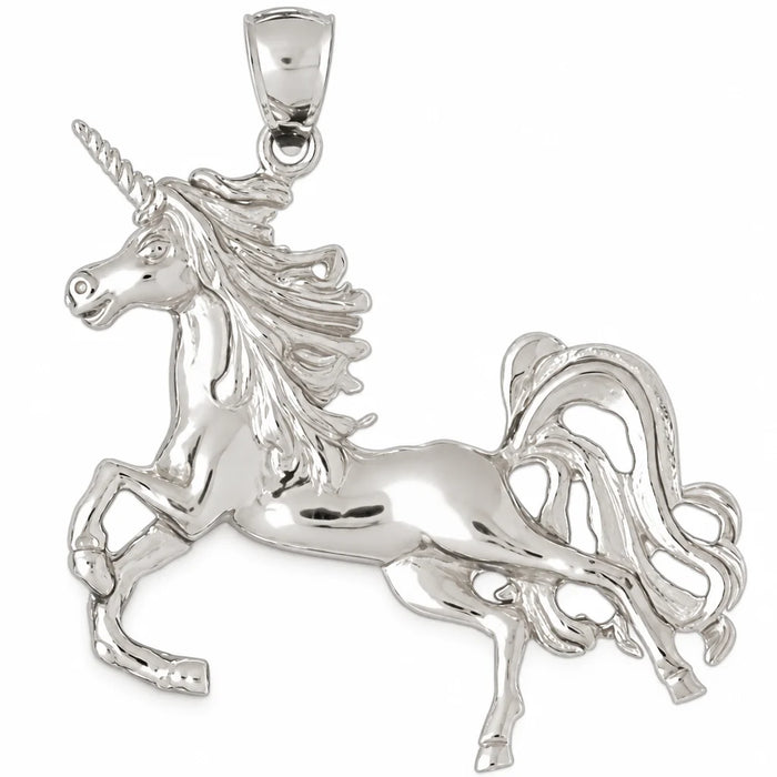 Unicorn Horse Charm Pendant 14k Gold (8.3 Grams) White Gold 14k