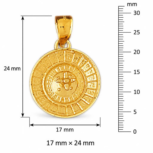 Vegas Roulette Charm Pendant 14k Gold (3.9 Grams) Yellow Gold 14k
