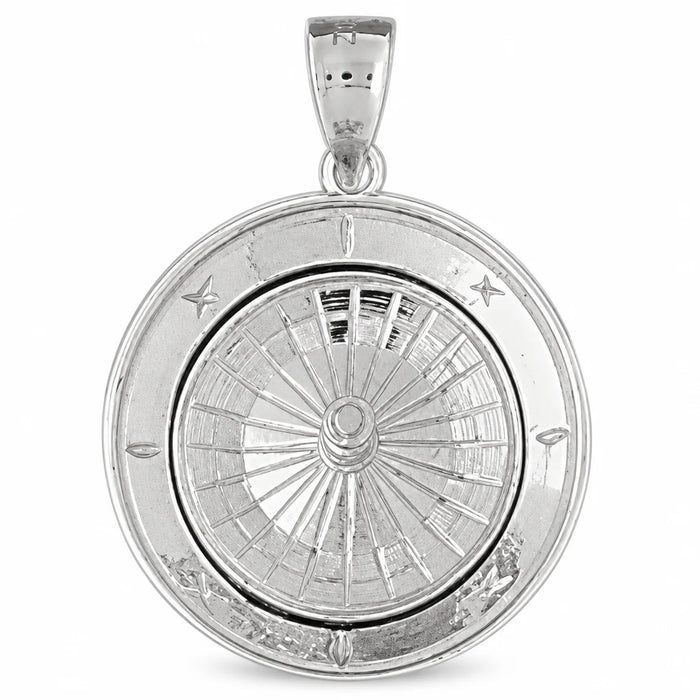 Vegas Roulette Charm Pendant 14k Gold (6.8 Grams) White Gold 14k