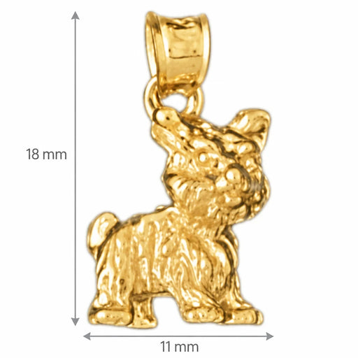 Yorkshire Terrier Dog Charm Pendant 14k Gold (3.6 Grams) Yellow Gold 14k
