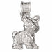 Yorkshire Terrier Dog Charm Pendant 14k Gold (3.6 Grams) White Gold 14k