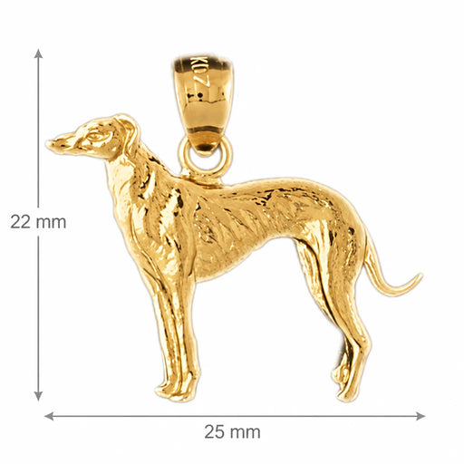 Gold Greyhound Dog Charm Pendant 14k Gold Yellow Gold 14k
