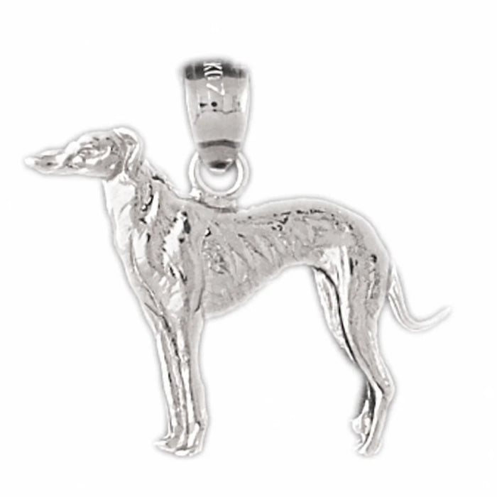 Gold Greyhound Dog Charm Pendant 14k Gold White Gold 14k
