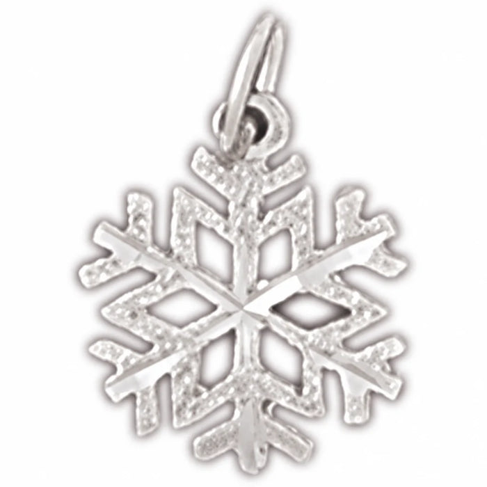 Christmas Snowflake Charm Pendant 14k Gold (0.5 Grams) White Gold 14k
