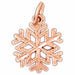 Christmas Snowflake Charm Pendant 14k Gold (0.5 Grams) Rose Gold 14k