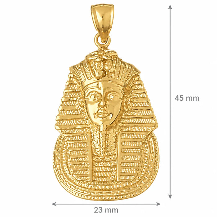 Egyptian Pharaoh Charm Pendant 14k White Gold