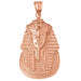 Egyptian Pharaoh Charm Pendant 14k White Gold