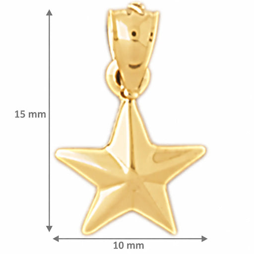 Star Charm Pendant 14k Gold Yellow Gold 14k