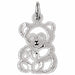 Teddy Bear Charm Pendant 14k Gold White Gold 14k