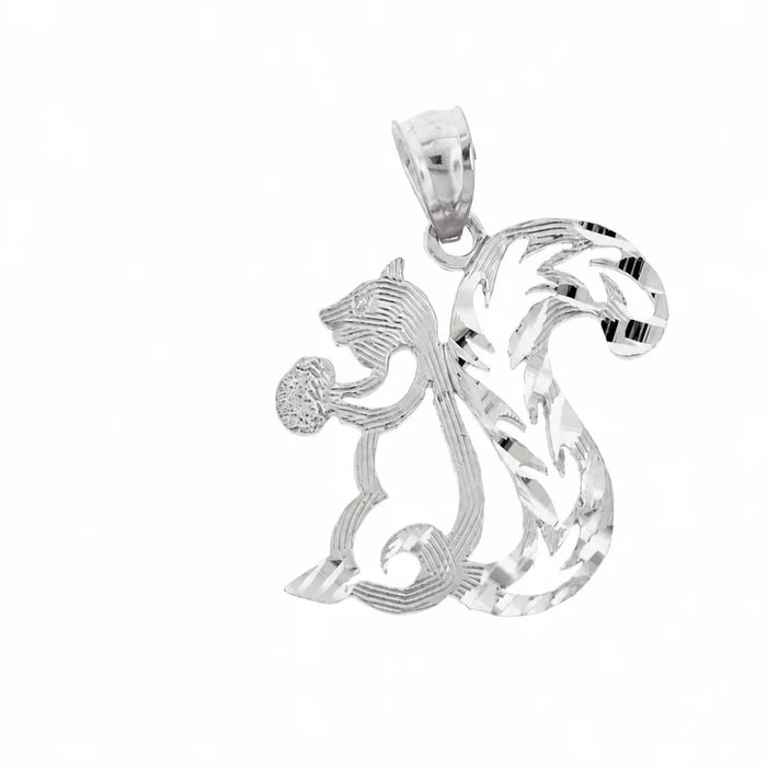 Squirrel Charm Pendant 14k Gold (1.1 Grams) White Gold 14k