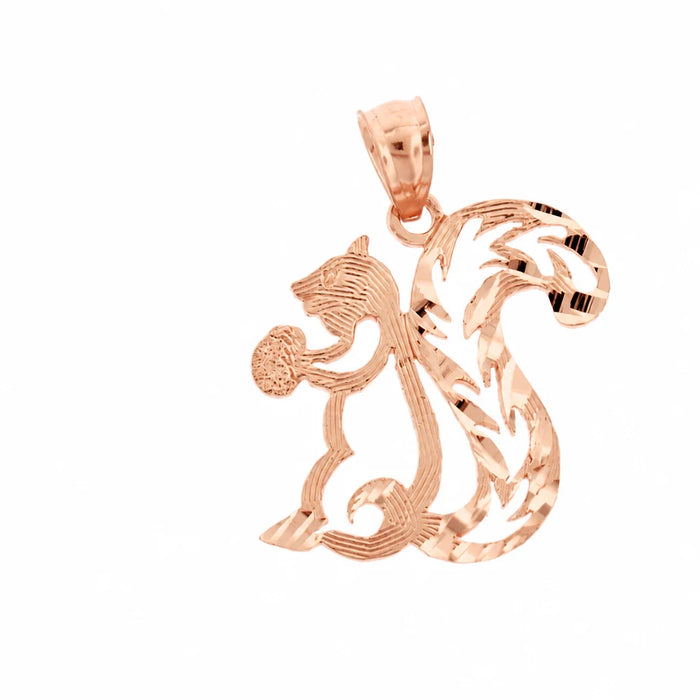 Squirrel Charm Pendant 14k Gold (1.1 Grams) Rose Gold 14k