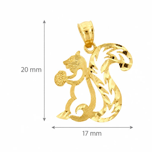 Squirrel Charm Pendant 14k Gold (1.1 Grams) Yellow Gold 14k