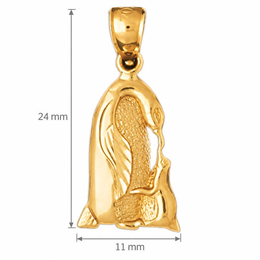 Penguins Charm Pendant 14k Gold Yellow Gold 14k
