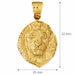 Lion Head Charm Pendant 14k Gold (4.8 Grams) Yellow Gold 14k
