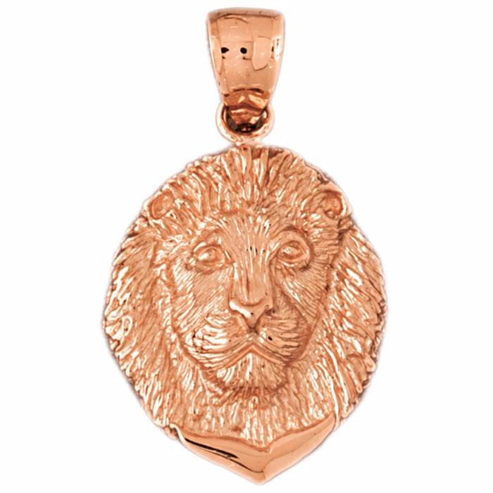 Lion Head Charm Pendant 14k Gold (4.8 Grams) Rose Gold 14k
