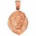 Lion Head Charm Pendant 14k Gold (4.8 Grams) Rose Gold 14k
