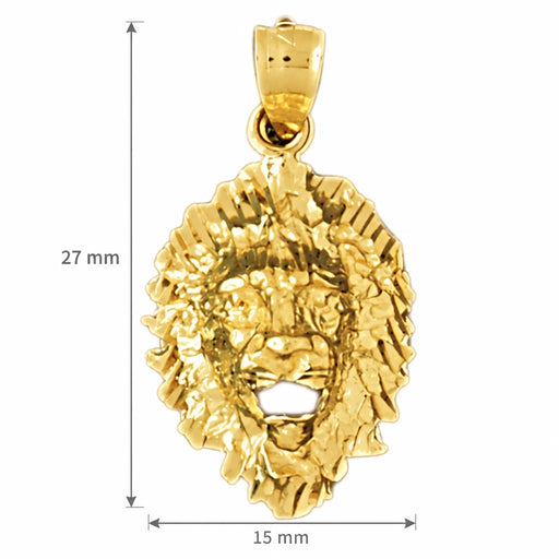 Lion Head Charm Pendant 14k Gold (2.7 Grams) Yellow Gold 14k