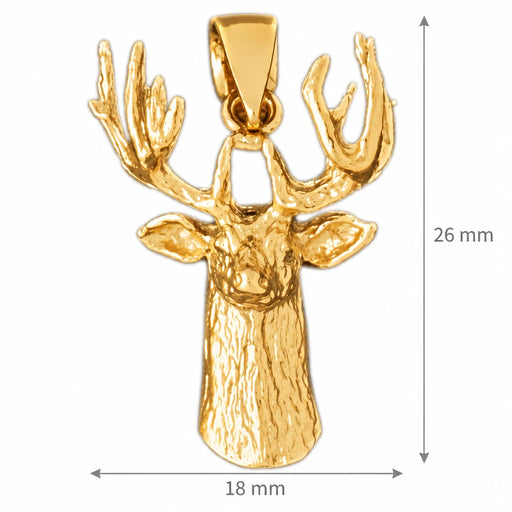 Deer Charm Pendant 14k Gold (2.6 Grams) Yellow Gold 14k
