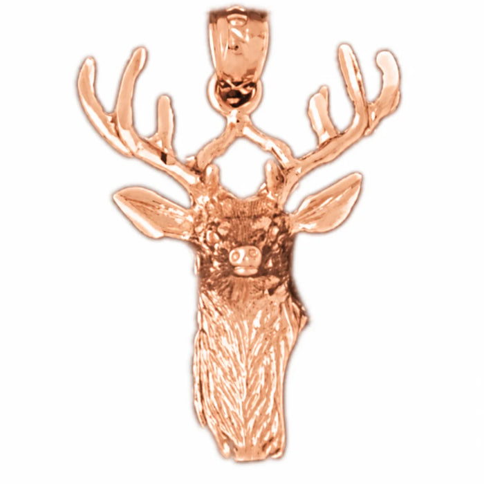 Deer Charm Pendant 14k Gold (1.9 Grams) Rose Gold 14k