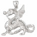 Dragon Charm Pendant 14k Gold (10.6 Grams) White Gold 14k