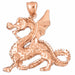Dragon Charm Pendant 14k Gold (10.6 Grams) Rose Gold 14k