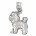 Yorkshire Terrier Dog Charm Pendant 14k Gold (3.9 Grams) White Gold 14k