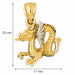 3D Dragon Charm Pendant 14k Two Tone Yellow and White Gold