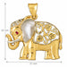Elephant Charm Pendant 14k Two Tone Yellow and White Gold Yellow Gold 14k