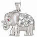 Elephant Charm Pendant 14k Two Tone Yellow and White Gold White Gold 14k