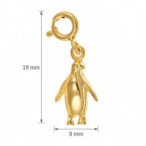 Penguin Charm Pendant 14k Gold Yellow Gold 14k