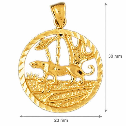 Tiger Charm Pendant 14k Gold Yellow Gold 14k
