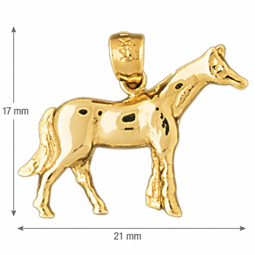 Horse Charm Pendant 14k Gold Yellow Gold 14k