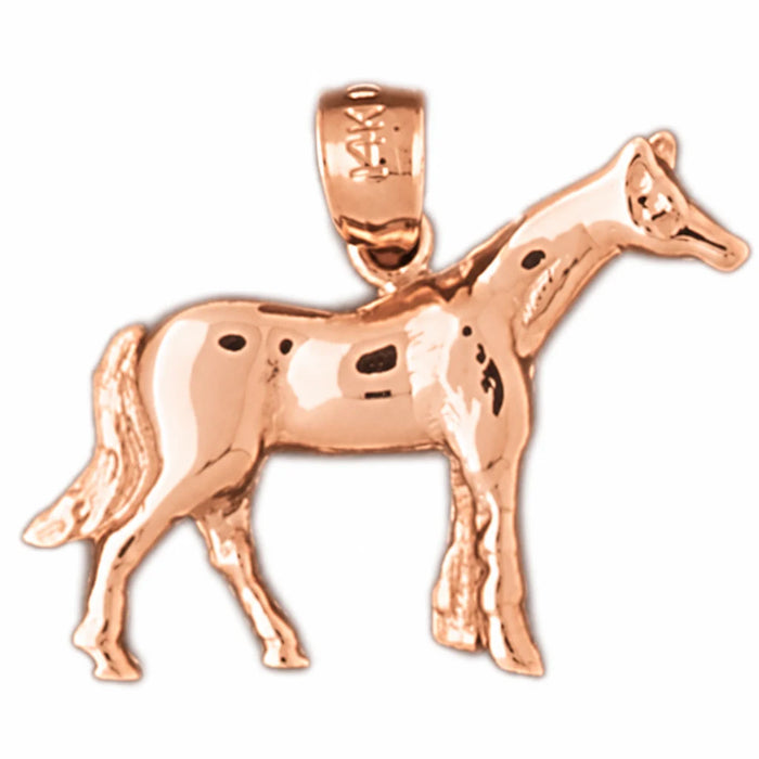 Horse Charm Pendant 14k Gold Rose Gold 14k