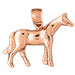Horse Charm Pendant 14k Gold Rose Gold 14k