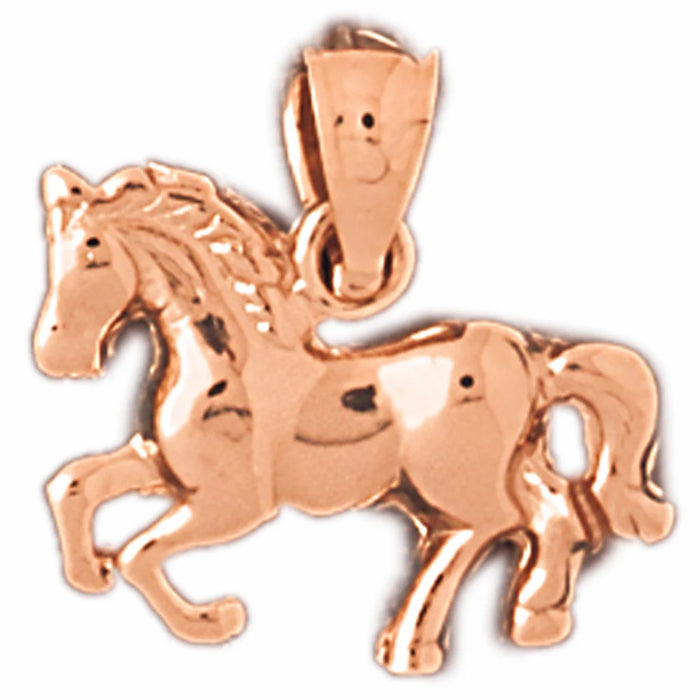 Horse Charm Pendant 14k Gold Rose Gold 14k