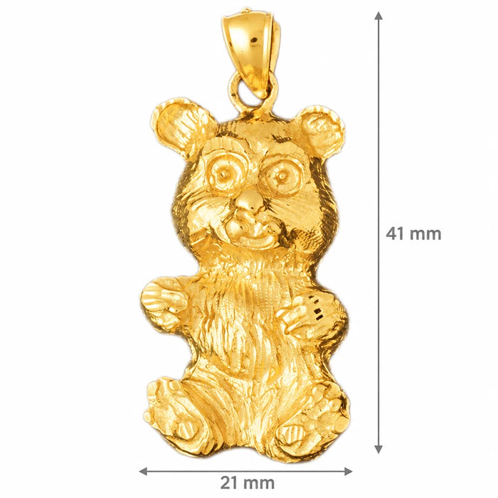 Teddy Bear Charm Pendant 14k Gold Yellow Gold 14k