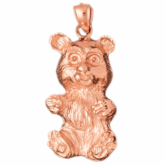 Teddy Bear Charm Pendant 14k Gold Rose Gold 14k