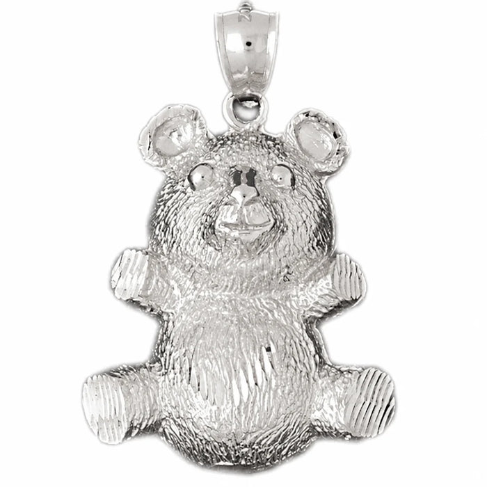 Teddy Bear Charm Pendant 14k Gold White Gold 14k