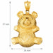 Teddy Bear Charm Pendant 14k Gold Yellow Gold 14k