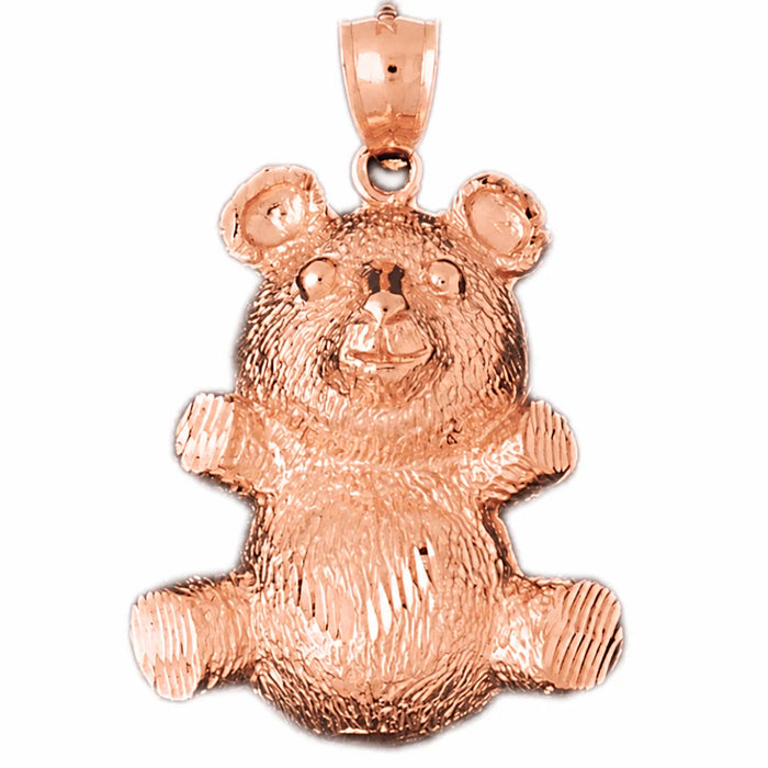 Teddy Bear Charm Pendant 14k Gold Rose Gold 14k