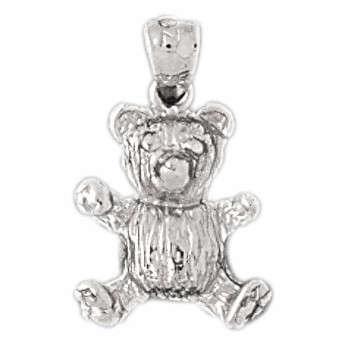 Teddy Bear Charm Pendant 14k Gold White Gold 14k