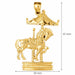 Carousel Horses Charm Pendant 14k Gold Yellow Gold 14k