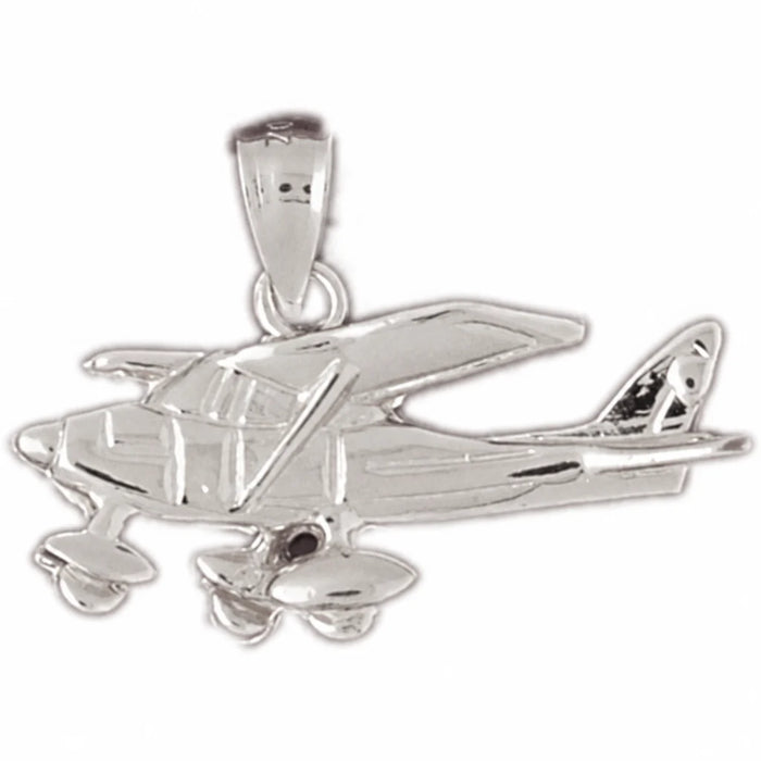 Airplane Charm Pendant 14k Gold White Gold 14k