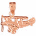 Airplane Charm Pendant 14k Gold Rose Gold 14k