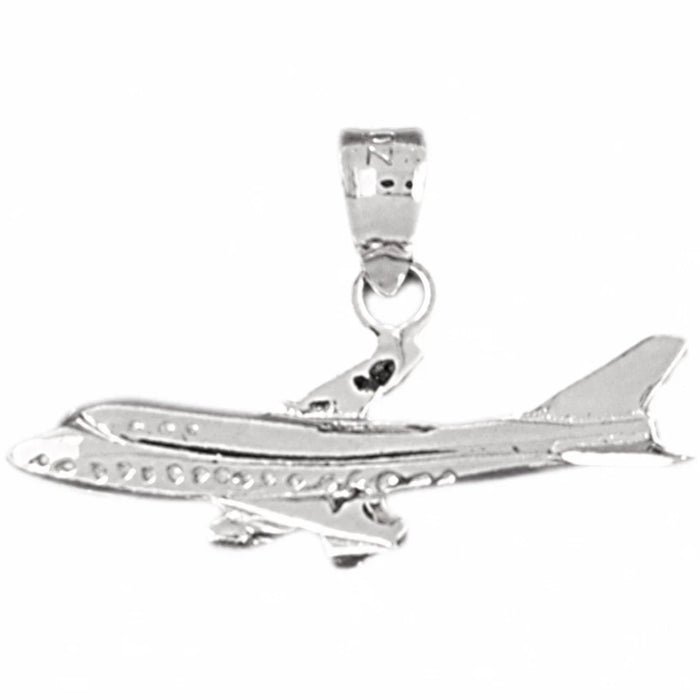 Airplane Jet Charm Pendant 14k Gold White Gold 14k