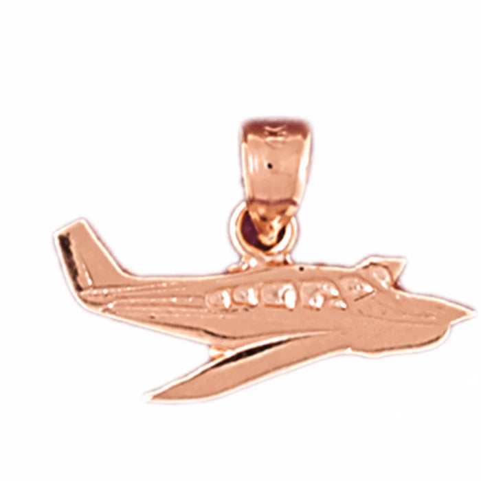 Airplane Jet Charm Pendant 14k Gold Rose Gold 14k