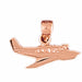 Airplane Jet Charm Pendant 14k Gold Rose Gold 14k
