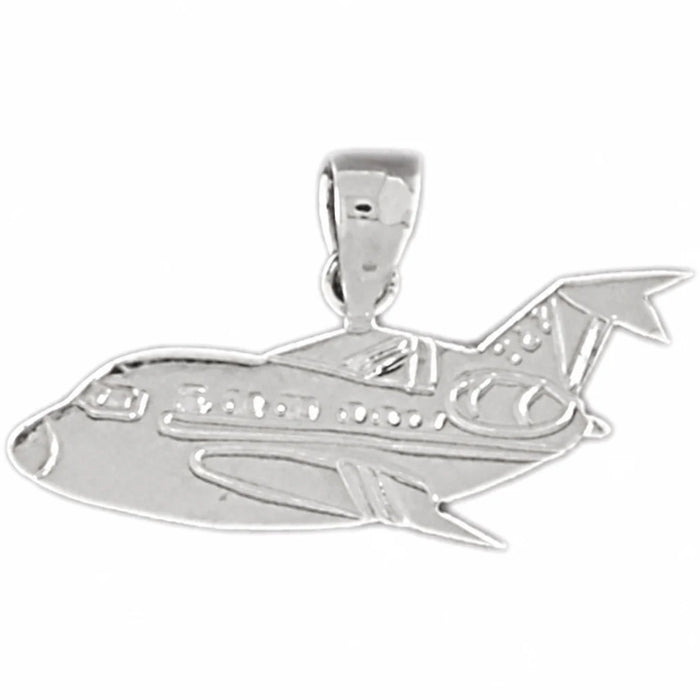 Airplane Jet Charm Pendant 14k Gold White Gold 14k